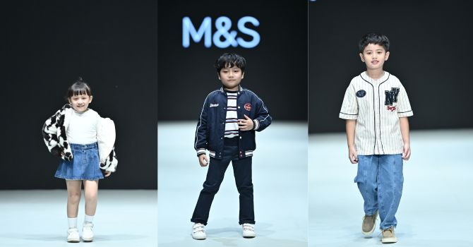 anak memakai jaket varsity marks and spencer kids aw25
