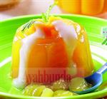 Agar-agar buah saus susu 